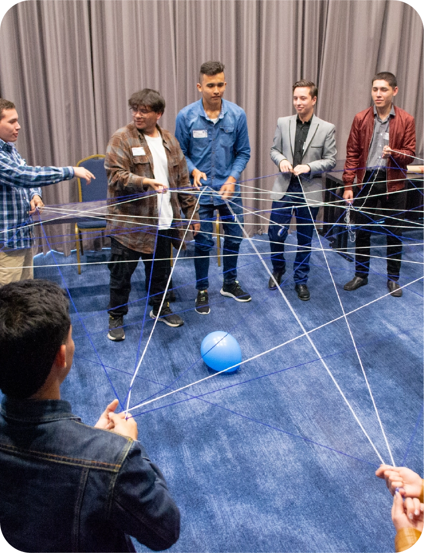 students playing